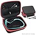 Case for Shokz openrun, openrun pro, openrun Mini, openmove, opencomm, Aeropex, OpenMove, Trekz, Trekz Mini, Trekz Air, Bluez 2, 2S; (Black with red Zip)