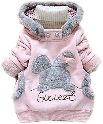 Baby Girls Cute Rabbit Fall Winter Hoodie Jacket Outerwear Coat (18-24Months, Pink)
