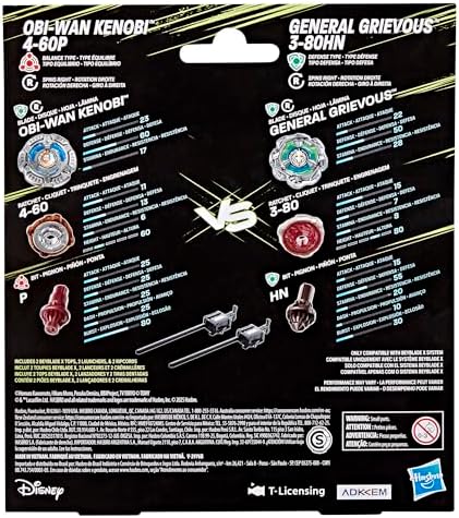 Hasbro Beyblade X und Star Wars Collab, Obi-Wan Kenobi 4-60P vs. General Grievous 3-80HN