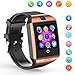 SHFY Smart Watch Bluetooth Q18 Touchscreen Wrist Watches with Camera Compatible with Android Phones for Men Women (Gold)