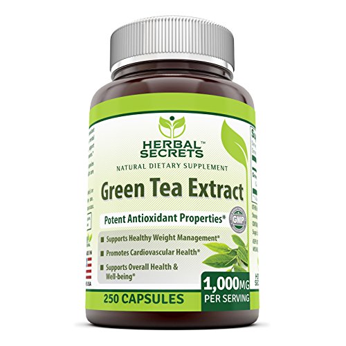 Herbal Secrets Green Tea Extract 1000 Mg Per Serving 250 Capsules - Supports Healthy Weight Management