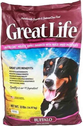Great Life Buffalo Premium Freeze Dried Dog Food, 33 lb