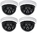 WALI Dummy Fake Security CCTV Dome Camera with Flashing Red LED Light (SDW-4), 4 Packs, White primary