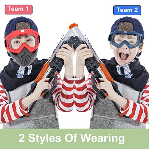 image for POKONBOY 2 Pack Face Mask, Tactical Mask with Goggles Compatible with 