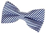Wavy Zig Zag Stripe Pattern Woven Pre-tied Bow Tie (5