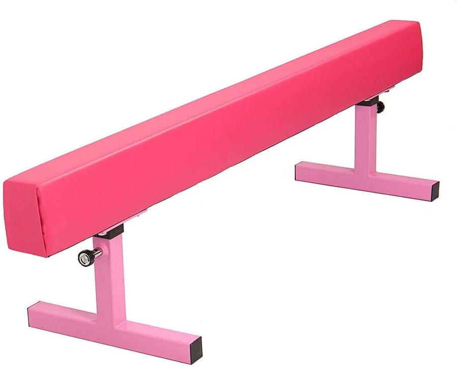 Pettneeds Floor Balance Beam 1.8M 6ft High Gymnastics Balance Beam Gym Airtrack Fitness Training Exercise Tools Equipment (Color : Pink, Size : 1.8m)