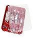 Zilpoo Flatware Storage Plastic Tray with Lid, Kitchen Cutlery Accessories Box, Utensil Drawer Organizer Container with Cover, Christmas Flatware Holder, College Dorm Room Organization Essentials, Red