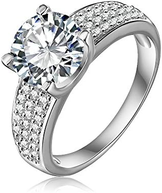 Longzhi Brand Wholesale Couple Rings 18K Gold/Platinum Plated AAA Cubic Zircon Fashion Jewelry Anillos joyas de oro 18k (platinum-plated, 7)