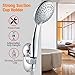 High Pressure Handheld Shower Head, 5 Settings Shower Head with Adjustable Height Suction Cup Bracket, 60 Inches Hose and Flow Regulator, Fog Surface Design
