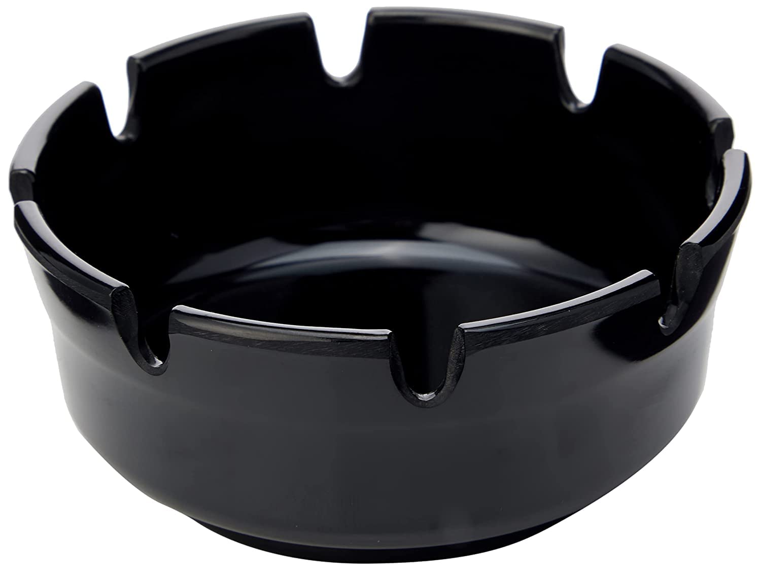 PIAZZA 6 x Plastic Round Design Outdoor Ashtray 10 cm - Table Ashtrays for Cigarettes and Cigars Suitable for Home, Garden, Bar, Restaurant, Hotel - Black [6 Pieces] (5041006)