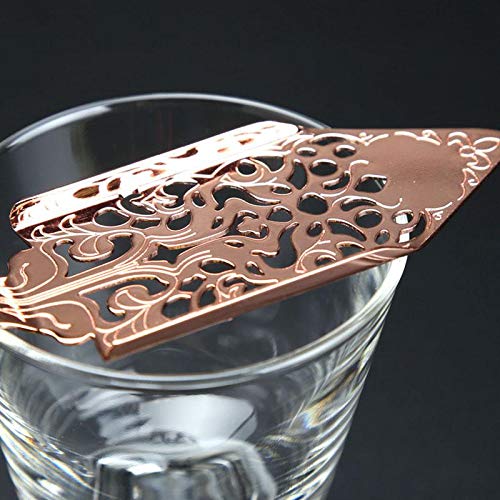TEEPAO Absinthe Spoon, Original Gothic Absinthe Fountain Spoon Dripper for Absinthe Glasses Sugar Cube,Heat Resistance Stainless Steel Absinthe Spoon Cocktail Bar Scoop Filter Spoon(Rose Gold) - Thumbnail 5