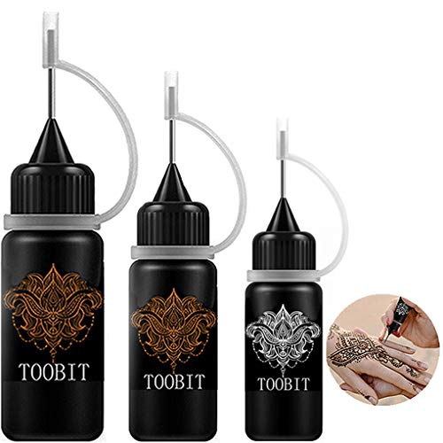 Temporary Tattoo kit Jagua Gel Tattoos 3 Bottles Black Brown （1.5oz
