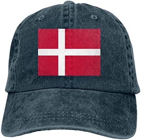 Denmark Flag Denim Hat Adjustable Plain Cap Baseball Caps