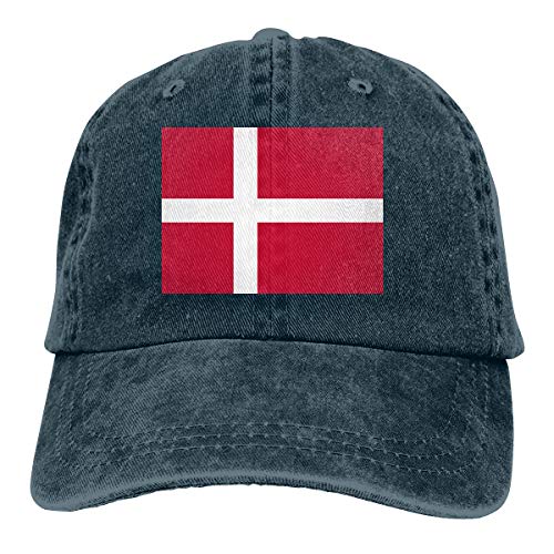 Denmark Flag Denim Hat Adjustable Plain Cap Baseball Caps