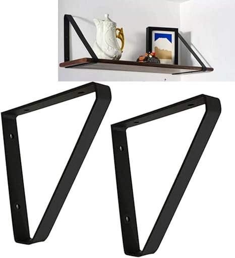 Amazon Co Jp Diy 棚受け金具 三角型ブラックブラケット耐荷重80kg収納 アイアン ブラケット高耐久簡単組立２個セット Diy 工具 ガーデン