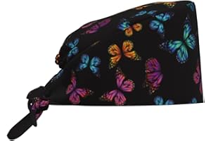 Working Cap Scrub Cap with Sweatband Adjustable Unisex Women Tie Back Hat Nurse Surgical Caps