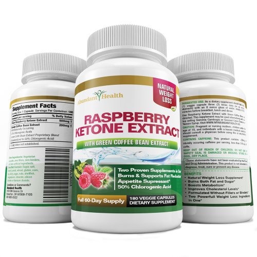 RASPBERRY KETONES with GREEN COFFEE BEAN EXTRACT - 2,100 MG Per Day - 180 Capsules for a FULL 60 DAY SUPPLY -... image