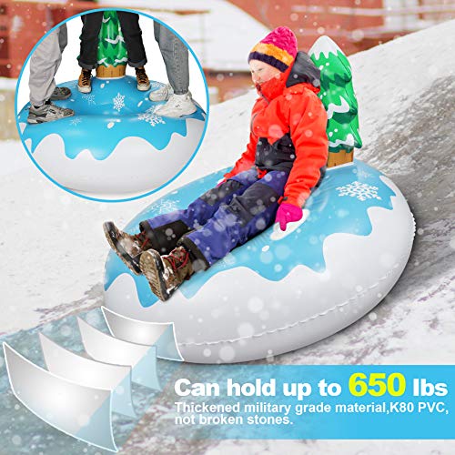 Extra Large 50 Inch Snow Tube with Backrest Tree No More Popped with