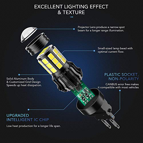 image for Hommie 3157 3156 3056 4157 3057 LED Bulbs Backup Lights,2 Pcs High Pow