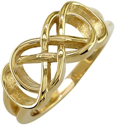 Double Infinity Symbol Ring, Best Friends Forever Ring, Sisters Ring, 8mm Wide in 14K Yellow Gold