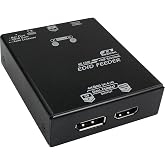 Rextron DisplayPort 1.2 EDID Feeder with Splitter Function Ghost Management | Copy, Emulator, 4K@60Hz, HDCP 2.2/1.4, 2 Custom Modes, USB-Powered, Compatible with DP and HDMI Monitors, VDDC-462DPM