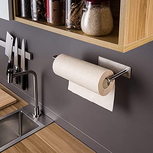 SUNTECH Paper Towel Holder Under Kitchen Self Adhesive Towel