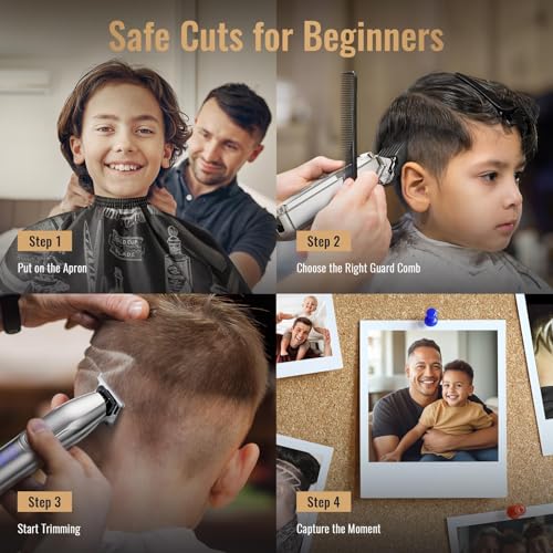 Jack&Rose Clippers and Trimmers Set, Cordless Hair Clippers, Beard trimmer for Men Hair Cutting Kit, Rechargeable Electric Hair Clippers, IPX7 Waterproof Hair Trimmer with Travel Bag
