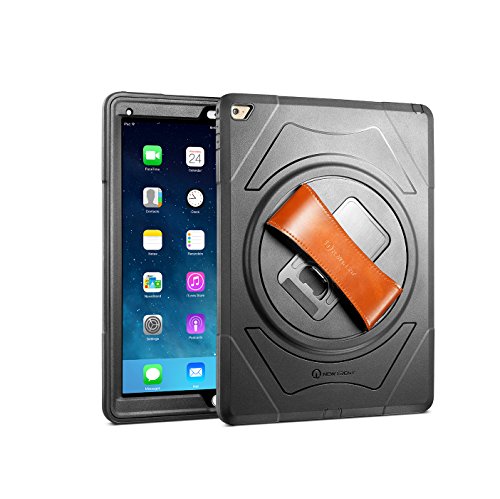 iPad Pro Case, New Trent Gladius Pro iPad Case for 1st & 2nd Gen iPad Pro 12.9 inch tablet with 360 Degree Rotatable [Rugged: Shock Proof], Built-in Stand, Screen Protector and Leather Hand Strap