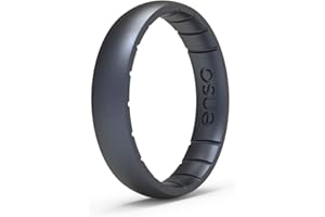 Enso Rings Thin Elements Silicone Ring Infused with Precious Elements – Stackable Wedding Engagement Band – 4.3mm Wide, 1.75mm Thick