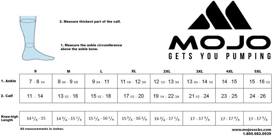 2XL Mojo Compression Socks 20-30 mmHg Large Ankles Extra Wide Calf Compression Stockings White XXL: Health & Personal Care