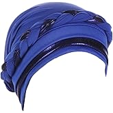 Turban Hats for Women - Twisted Bright Silky Headscarf Braid Chemo Headwrap Grate for Cancer Head Cover
