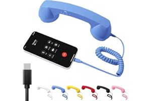Type-C Retro Telephone Style Landline Handle Receiver, Telephone Handset for Cellphone, Vintage Wired Plug in Handheld Cell P