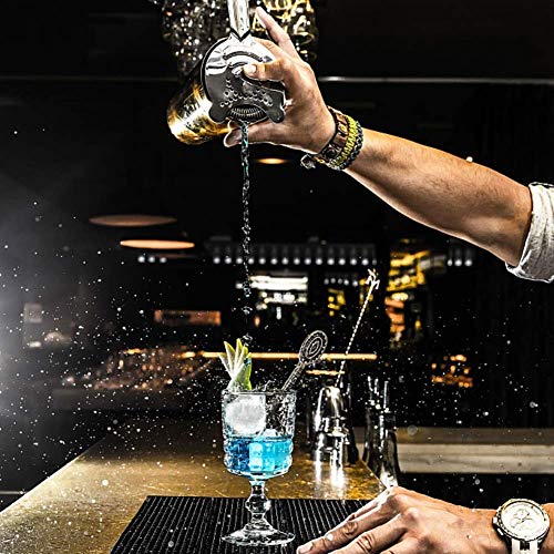 Zeonetak 24oz Cocktail Shaker Set,Bartender Kit for An Wonderful Drink Mixing Experience at Home Bar,Stainless Steel Bar Tool Set with Shaker Tin,Jigger,Mixing Spoon,Ice Tong,Hawthorne Strainer, 5-PCS - Thumbnail 2