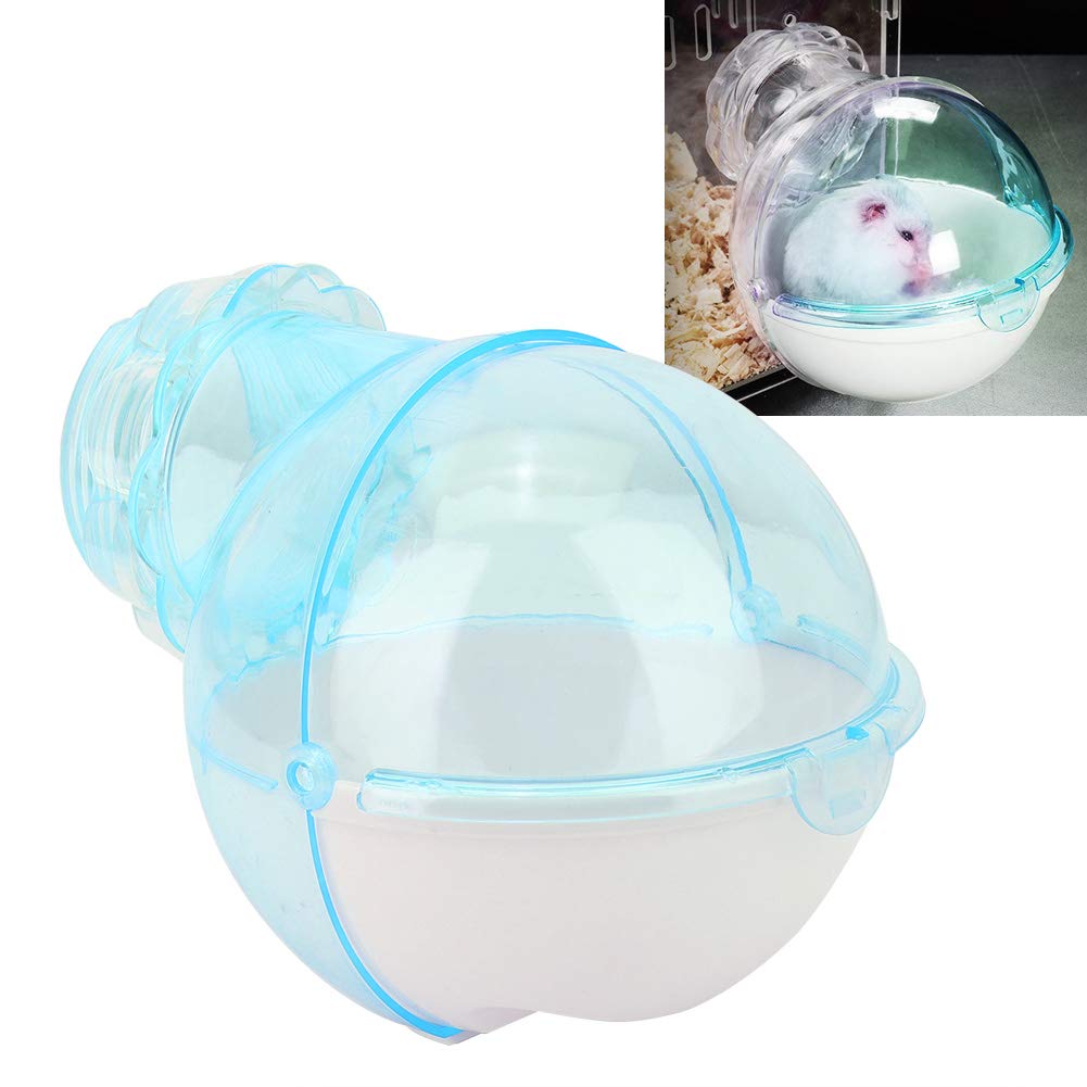 Pssopp Hamster Sand Bathroom Plastic Small Pet Sand Bath Container Hamster Sandbox Sauna Room Toilet Bathtub Cage External Bathroom(Blue)