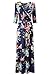 Kranda Women's Paris Bohemian 3/4 Sleeve Faux Wrap Maxi Dress