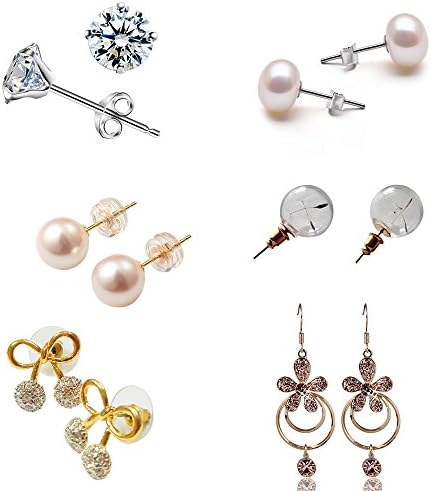 Zikken 1040 Pcs Earring Backs Kit with 10 Style, Safety Silicone and Stainless Steel Earrings Posts Prevent Allergy, Earring Findings for Adult