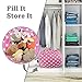 Kids Animal Bag-Stuffed Animal Storage Bean Bag Chair-100% cotton canvas storage bag Perfect Storage Solution for Toys, Clothes,Covers or Blankets(28’ ,Pink/white spot )