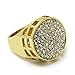 Men's 14k Gold Plated Hip Hop Iced Round Cz Ring Size Available 7 8 9 10 11 12