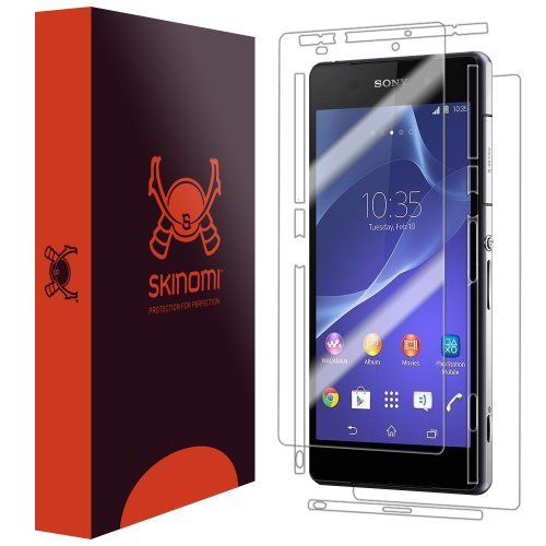 Skinomi Full Body Skin Protector Compatible with Sony Xperia Z2 (Screen Protector + Back Cover) TechSkin Full Coverage Clear HD Film