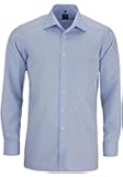 OLYMP Men's Plain Classic Long Sleeve Formal Shirt Blue Light blue