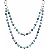 Colorful Beaded Wallet Chain,Ceramic Beads & Rhinestone Pants Jean Chain for Men Women,Boho Chic Fashion Accessory & Keychain