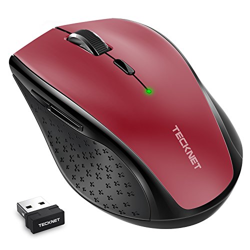 TeckNet Classic 2.4G Portable Optical Wireless Mouse With USB Nano Receiver For Notebook,PC,Laptop,Computer,6 Buttons,30 Months Battery Life,4800 DPI,6 Adjustment Levels