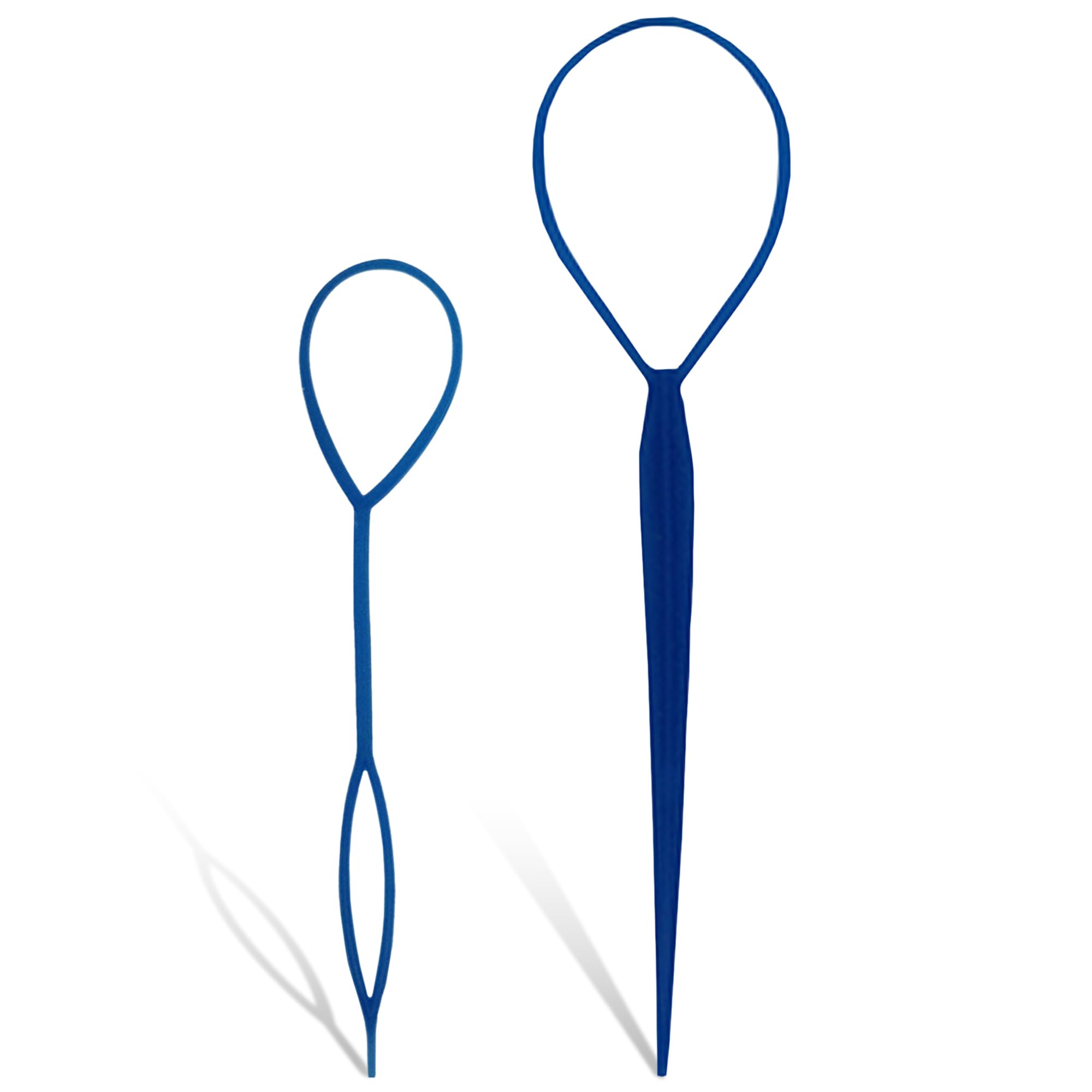 Trimming Shop Hair Braid Tool Set – Durable Plastic Topsy Tail Tool, Blue Flexible Ponytail Maker Large & Small Hair Styling Tools for Women & Girls, Creative Hairstyle Loop Accessory (Pack of 1)