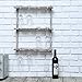 MyGift Wine Glass Rack - Wall-Mounted Torched Wood Stemware Rack, 12 Glassware Holder Rack, Wine Glasses Storage Hanger for Bar Kitchen