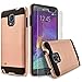 Galaxy Note 4 Case, 2-Piece Style Hybrid Shockproof Hard Case Cover + Circle(TM) Stylus Touch Screen Pen And Screen Protector - Rose Gold