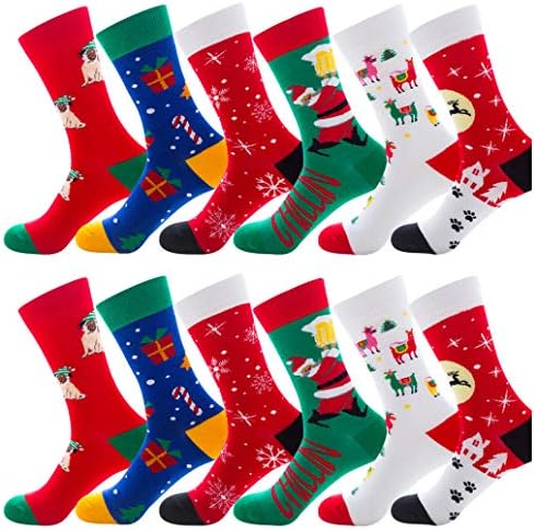 VIGVOG Men's Women's Colorful Art Patterned Casual Crew Socks 5-8 Pack