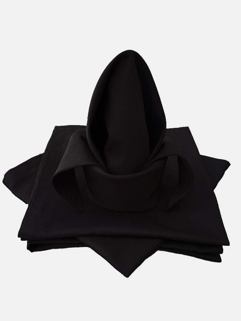 Lemos Home Cotton Fabric Napkin 45 x 45 cm Napkin Pack of 4 (Black)