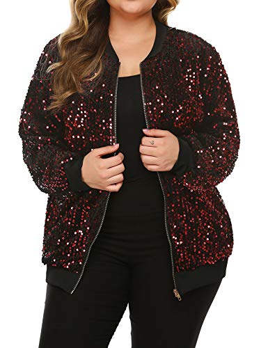 plus size glitter bomber jacket