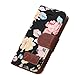 Iphone 5 Case, Shensee Fashion Flip Magnetic Wallet Floral Jacquard Leather Cover Case for Iphone 5c, Women Bag, Dirt-resistant, Anti-knock, Rhinestone Case, Compact, Elegant, Stylish, Card Slots for Carrying Id, Cash and Credit Cards (Black)