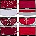 Aytai Non-Woven Christmas Tree Skirt 48 inches, Traditional Red and White Snowflakes Tree Skirts for Christmas Decorations